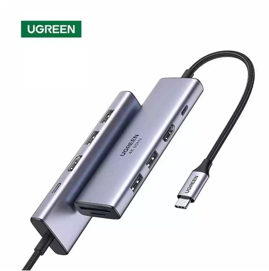 UGREEN USB-C Multiport HUB (45379) USB 3.0 Type-C to 2xHDMI Adapter and Multiport HUB with PD