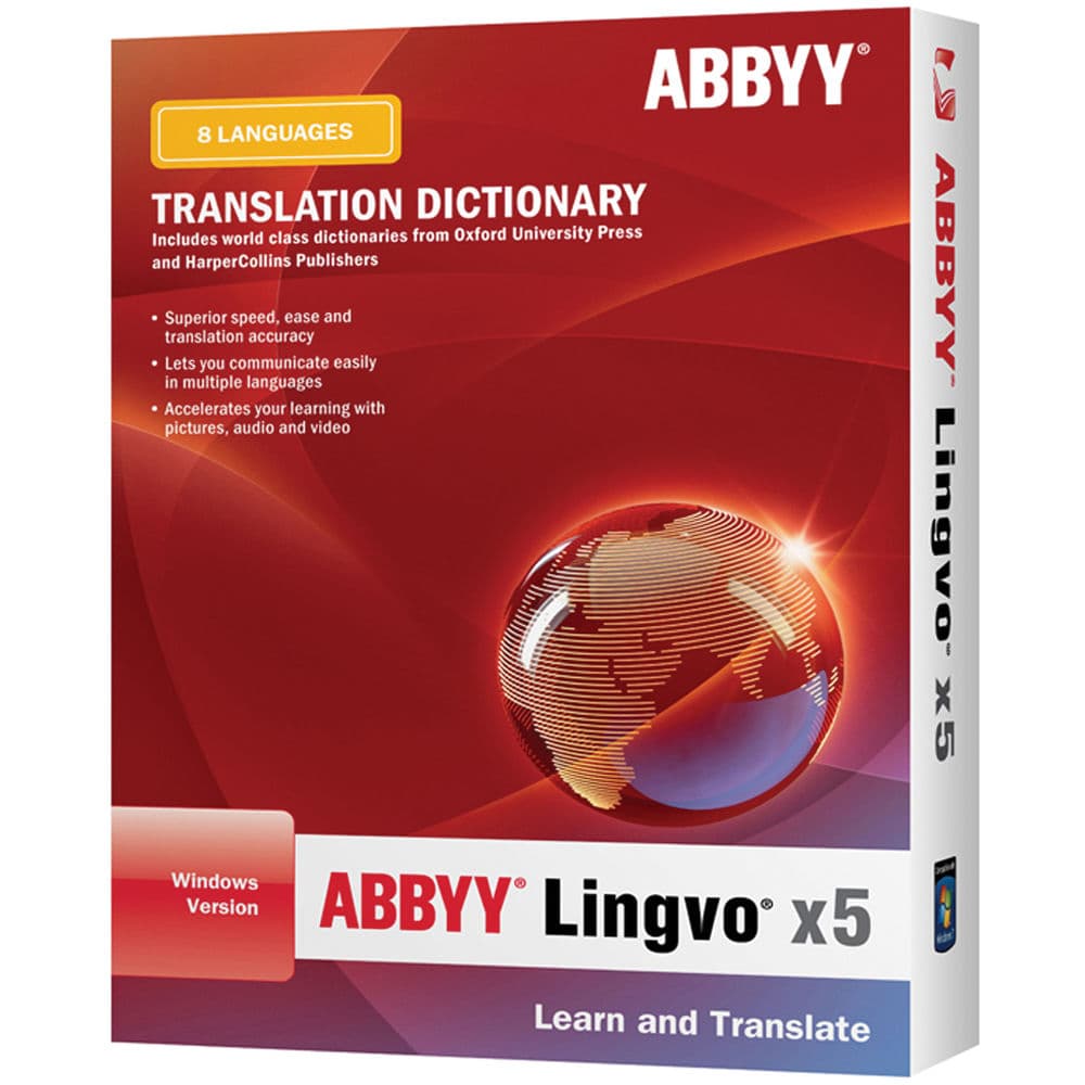 ABBY Lingvo X5 Multilanguage Home version 20 languages 1-Desktop, 20 language translator