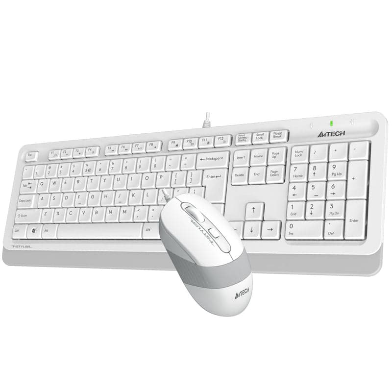 A4Tech Fstyler F1010 Slim White USB Cord Kb + Mouse